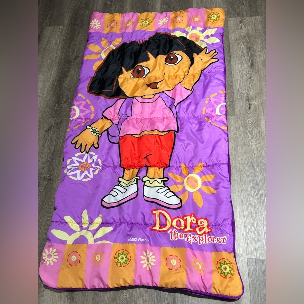 Vintage Dora The Explorer 2002 Viacom Children’s Sleeping Bag Y2K Purple 54”30”